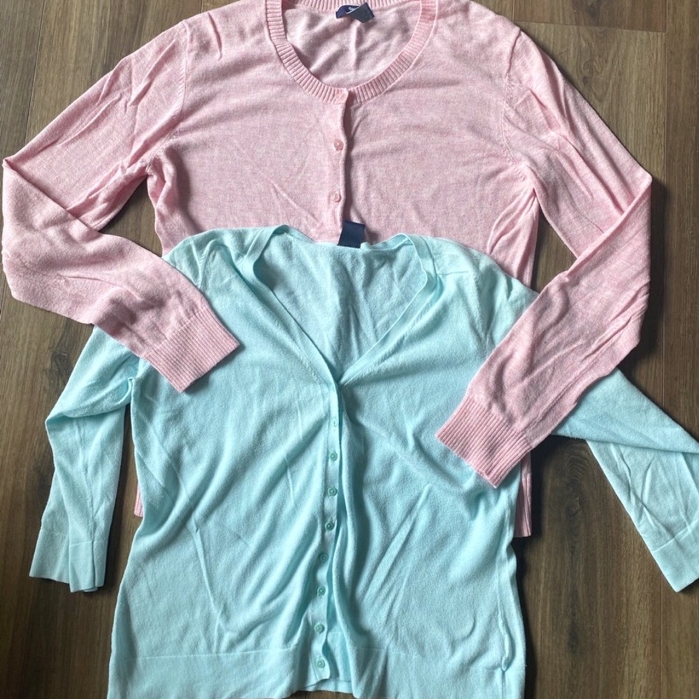 Gap button up cardigans, both size large.